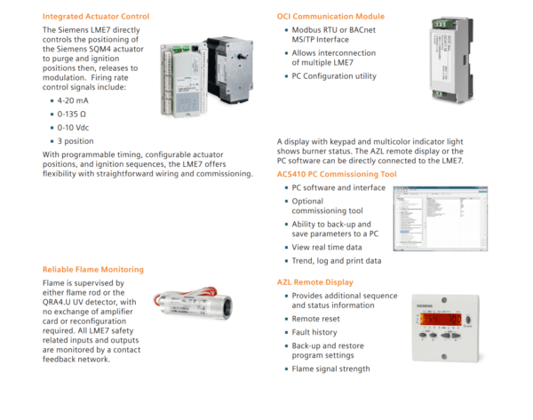 Siemens LME7 Burner Controls Compatible Equipment