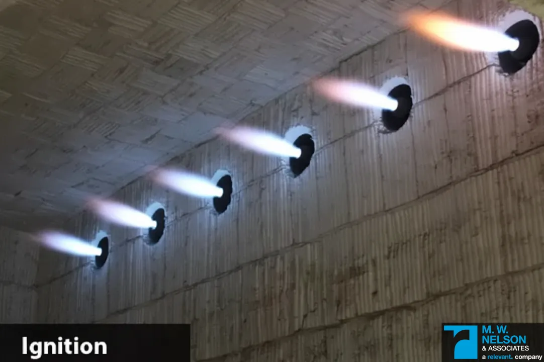Industrial Burner Ignition Flames