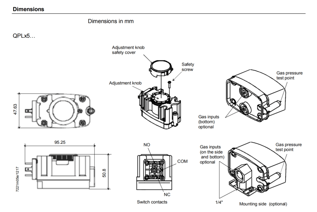 Siemens QP QPL Gas Pressure Switches